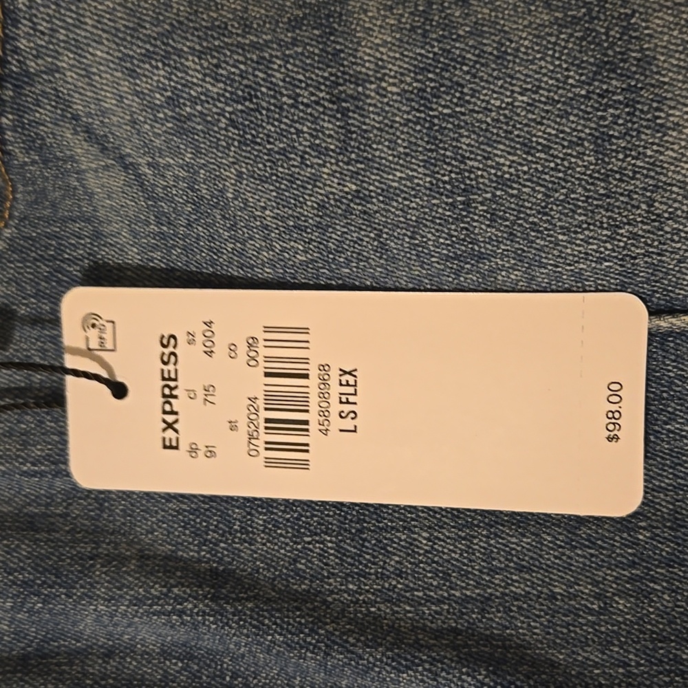 Express Light Blue Flare Jeans - Picture 4 of 9